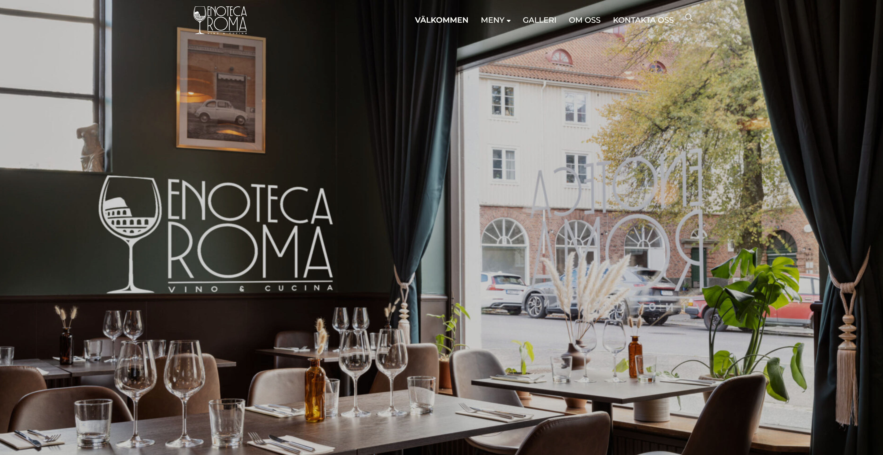 Bilden är från webbplatsen Enoteca Roma som jag var med och skapade i ett projekt under slutet av andra året på Webbredaktörprogrammet.